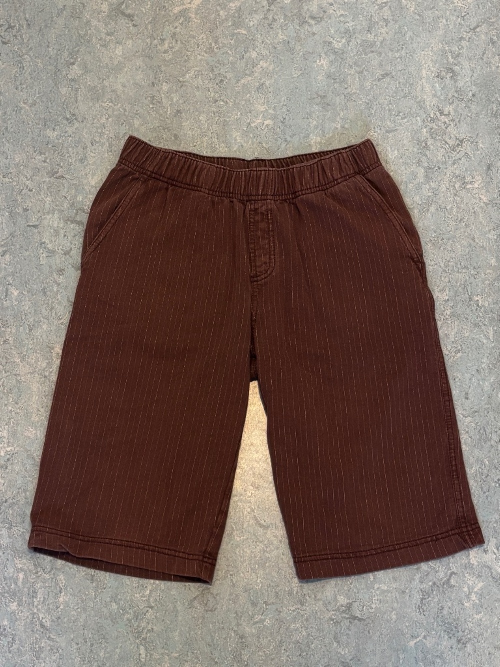 Tea Collection Boys Brown Pinstripe Pull-On Shorts Size 12